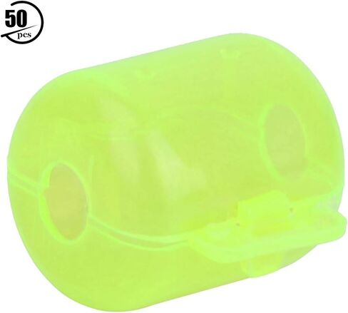 50 Pcs Plastic Fishing Hook Box Tackle Box Clamshell Fluorescent Yellow Squid Lure Hook Box Cover Case Fishing Accessory(Medium) in Saudi Arabia