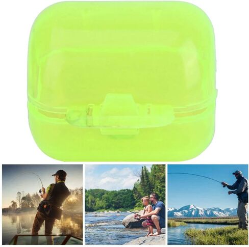 50 Pcs Plastic Fishing Hook Box Tackle Box Clamshell Fluorescent Yellow Squid Lure Hook Box Cover Case Fishing Accessory(Medium) in Saudi Arabia