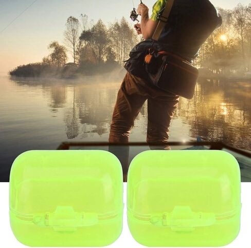 50 Pcs Plastic Fishing Hook Box Tackle Box Clamshell Fluorescent Yellow Squid Lure Hook Box Cover Case Fishing Accessory(Medium) in Saudi Arabia