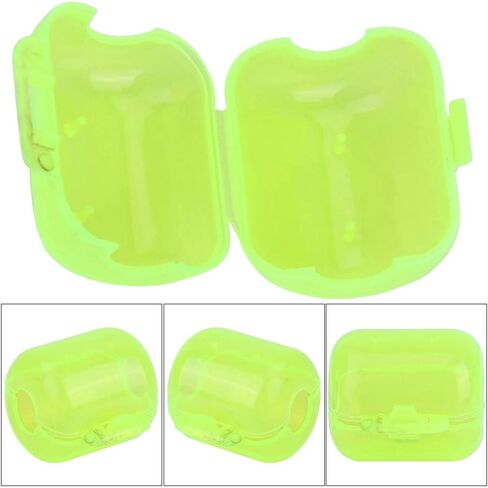 50 Pcs Plastic Fishing Hook Box Tackle Box Clamshell Fluorescent Yellow Squid Lure Hook Box Cover Case Fishing Accessory(Medium) in Saudi Arabia
