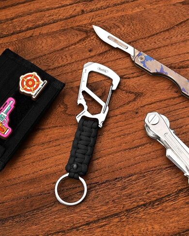 KeyUnity KC00 Paracord keychain carabiner مقطع ، 550 Parachute Lanyard Multitool للهجرة الخارجية ، الظهر ، الرجال والنساء in Saudi Arabia