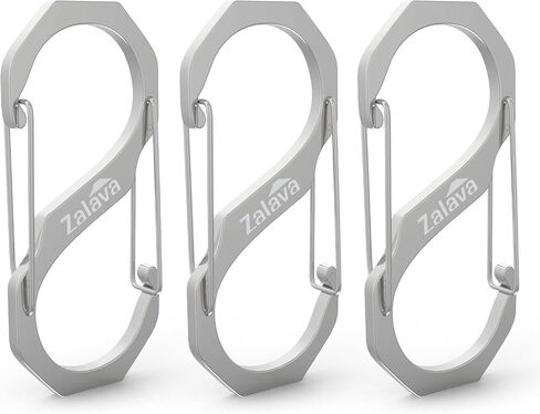 3PC Stainless Steel Durable Locking Carabiner Keychain Clip with Hook in Saudi Arabia