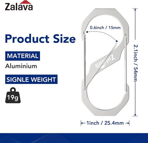 3PC Stainless Steel Durable Locking Carabiner Keychain Clip with Hook in Saudi Arabia