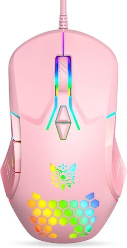 الماوس السلكي USB ، فأر الكمبيوتر مع إضاءة RGB ، 4 DPI قابل للتعديل ، الماوس المكتب البصري المريح ، 7 أزرار الفئران من النافذة/الكمبيوتر/الكمبيوتر المحمول/سطح المكتب/MAC/Chromebook ، أبيض in Kuwait