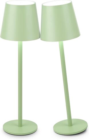 2Pack Cordless Table Lamp, 5200mAh IP54 Waterproof Rechargeable Battery Desk Lamp, 3 Color Stepless Dimming Up, Battery Operated Lamp for Kitchen/Bedside/Outdoor/Restaurant (Grass Green) in Kuwait