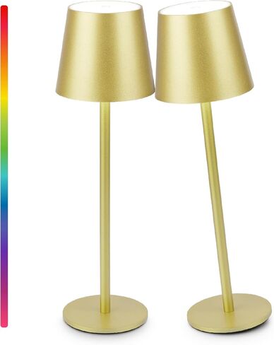 2Pack Cordless Table Lamp, 5200mAh IP54 Waterproof Rechargeable Battery Desk Lamp, 3 Color Stepless Dimming Up, Battery Operated Lamp for Kitchen/Bedside/Outdoor/Restaurant (Grass Green) in Kuwait