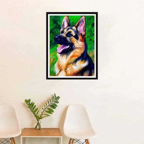 SKRYUIE 5D Diamond Painting Wolf and Eagle Full Drill Paint with Diamond Art Kits for Adults, Moonlit Wolf DIY Painting by Number Kits Rhinestone Wall Home Decor 30x40cm (12"x16") in Kuwait