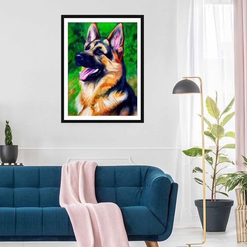 SKRYUIE 5D Diamond Painting Wolf and Eagle Full Drill Paint with Diamond Art Kits for Adults, Moonlit Wolf DIY Painting by Number Kits Rhinestone Wall Home Decor 30x40cm (12"x16") in Kuwait