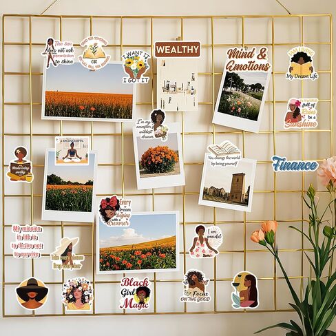 50 Pcs Black Girl Stickers, Inspirational Decals, Self-Affirmation Motivational Quotes Sticker for Vision Board Journaling Scrapbook Laptop, DIY Gifts for Girls in Kuwait