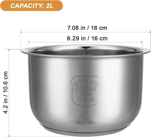 RORPOIR Rice Cooker Liner Cooker Inner Tank Rice Cooker Accessories Electric Cooker Accessories Inner Rice Cooker Pot Power Cooker Parts Inner Pot Cooking Supplies Stainless Steel Instant in Saudi Arabia