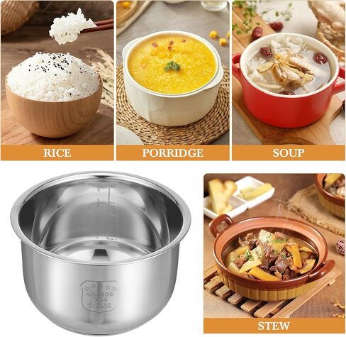 RORPOIR Rice Cooker Liner Cooker Inner Tank Rice Cooker Accessories Electric Cooker Accessories Inner Rice Cooker Pot Power Cooker Parts Inner Pot Cooking Supplies Stainless Steel Instant in Saudi Arabia