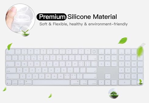 Keyboard Cover Skin for 2024 New Magic Keyboard with Touch ID and Numeric Keypad Model A3119 Ultra Thin Keyboard Protector, 2024 Magic Keyboard Accessories, Clear in Saudi Arabia