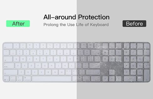 Keyboard Cover Skin for 2024 New Magic Keyboard with Touch ID and Numeric Keypad Model A3119 Ultra Thin Keyboard Protector, 2024 Magic Keyboard Accessories, Clear in Saudi Arabia