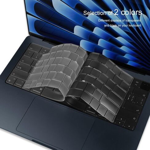 Keyboard Cover Skin for MacBook Air 13" 15 inch M4 Chip A3240 A3241 Released in 2025 Touch ID TPU Protector Accessories US/ANSI Layout (Matte TPU) in Saudi Arabia