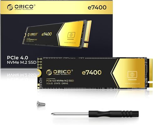 ORICO e5000 2TB M.2 NVMe SSD, PCIe Gen4x4 with 5200MB/s Read 4500MB/s Write, 3D QLC NAND Internal Solid State Drive SLC Dynamic Cache, Compatible with PS5 Desktop PC and Laptops in Kuwait