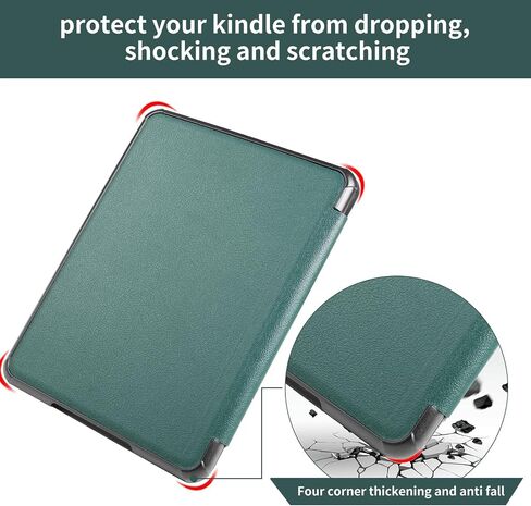 BASEMALL Case for All-New 7" Kindle Paperwhite (12th Generation-2024) and Kindle Colorsoft Signature Edition 2024, Lightweight Shell Cover with Auto Wake/Sleep for Kindle Paperwhite 2024 (Green) in Saudi Arabia