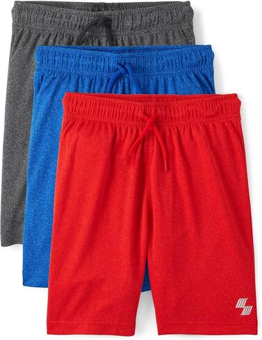 The Children's Place Boys' Athletic Basketball Shorts, Solid Color 3-Pack in Saudi Arabia