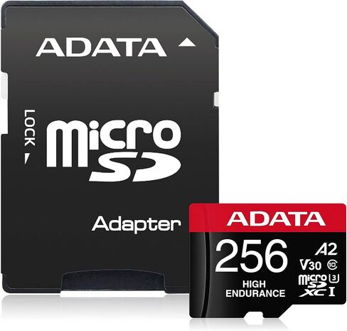 ADATA High Endurance 256GB UHS-I U3 V30 A2 Class 10 Micro SDXC Memory Card (AUSDX256GUI3V30SHA2-RA1) in Kuwait
