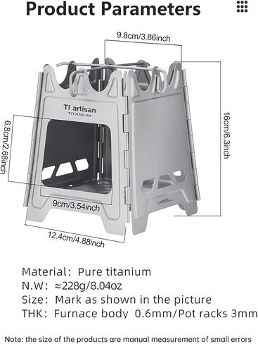 Titanium Wood Burning Stove Foldable Camping Backpacking Stove Portable Wood Alcohol Stove for Outdoor Camping Picnic BBQ in Kuwait