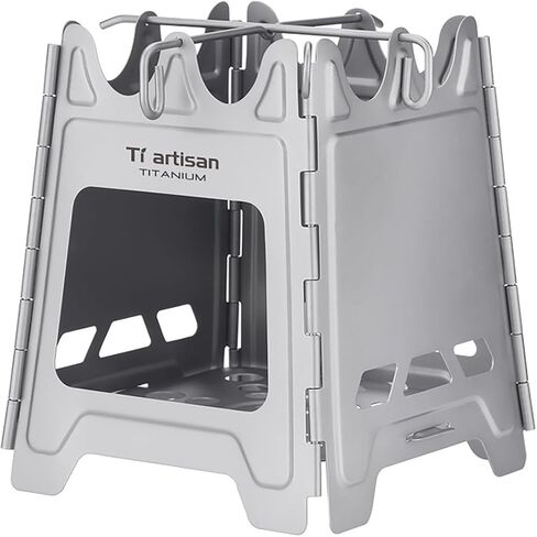 Titanium Wood Burning Stove Foldable Camping Backpacking Stove Portable Wood Alcohol Stove for Outdoor Camping Picnic BBQ in Kuwait