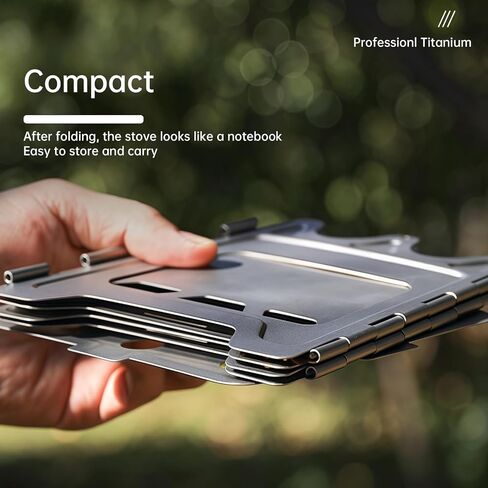 Titanium Wood Burning Stove Foldable Camping Backpacking Stove Portable Wood Alcohol Stove for Outdoor Camping Picnic BBQ in Kuwait