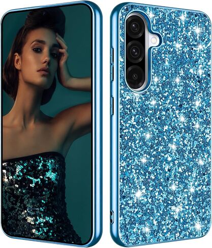Galaxy A36 Glitter Case for Samsung Galaxy A36 5G Case for Women Girls ، غطاء حماية رفيع جدًا من Samsung A36 5G ، 6.6 "Crystal Bling (Blue) in Kuwait