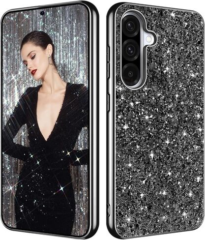 Galaxy A36 Glitter Case for Samsung Galaxy A36 5G Phone Case for Women Girls, Slim Ultra Thin Matte Back Shockproof Protective Cover for Samsung A36 5G, 6.6" Crystal Bling Case (Blue) in Kuwait
