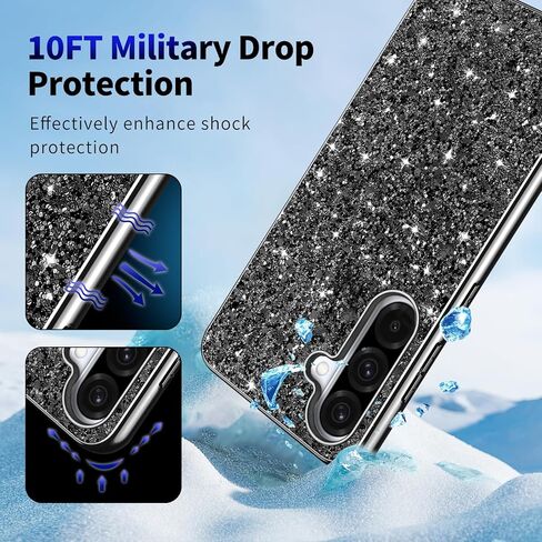 Galaxy A36 Glitter Case for Samsung Galaxy A36 5G Phone Case for Women Girls, Slim Ultra Thin Matte Back Shockproof Protective Cover for Samsung A36 5G, 6.6" Crystal Bling Case (Blue) in Kuwait