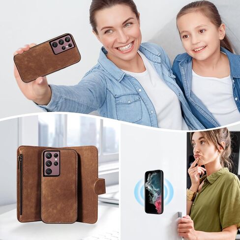 حالة هاتف ASUWISH لـ Samsung Galaxy S22 Ultra 5G SHIPPER WALLET غطاء مغناطيسي قابلة للفصل مع حامي شاشة زجاجية متدلية Crossbody Lanyard Slot S22ultra 22S S 22 S22ULTRA5G 6.8 Blue Blue in Saudi Arabia