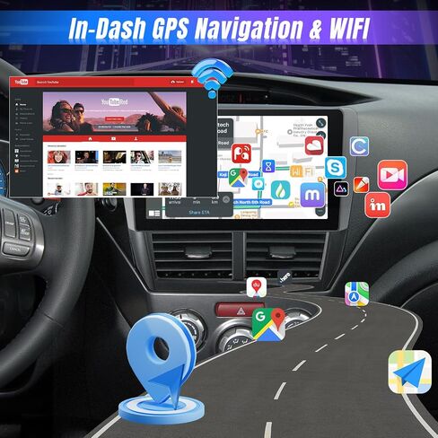 Leadfan Car Stereo for 2008-2012 Subaru Forester Impreza WRX Radio with Wireless CarPlay Android Auto, 9“ Touch Screen for Subaru Display Head Unit GPS Navi/WiFi/Bluetooth/Mirrorlink/SWC/Camera in Saudi Arabia