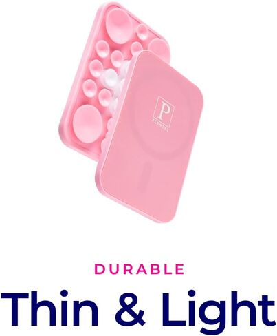 The Clingy Thingy | Magnetic Suction Phone Mount for Creating, FaceTime, Workouts | Phone Suction Grip | Compatible with MagSafe iPhones 16/15/14/13/12 (Pink/White) in Saudi Arabia