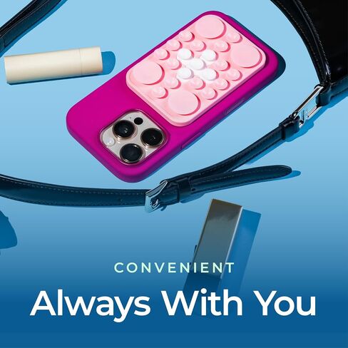 The Clingy Thingy | Magnetic Suction Phone Mount for Creating, FaceTime, Workouts | Phone Suction Grip | Compatible with MagSafe iPhones 16/15/14/13/12 (Pink/White) in Saudi Arabia