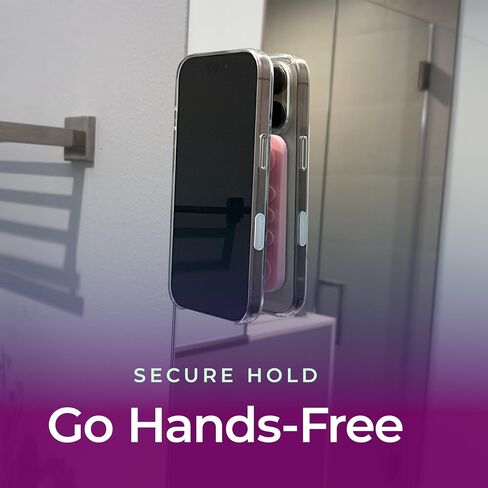 The Clingy Thingy | Magnetic Suction Phone Mount for Creating, FaceTime, Workouts | Phone Suction Grip | Compatible with MagSafe iPhones 16/15/14/13/12 (Pink/White) in Saudi Arabia