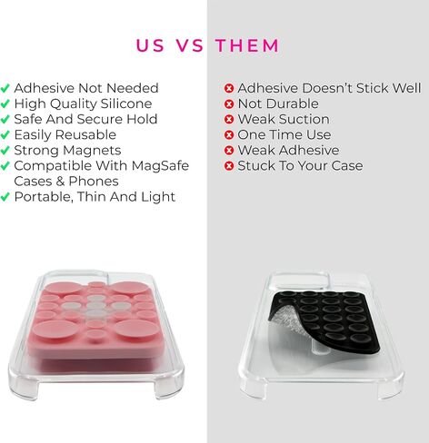 The Clingy Thingy | Magnetic Suction Phone Mount for Creating, FaceTime, Workouts | Phone Suction Grip | Compatible with MagSafe iPhones 16/15/14/13/12 (Pink/White) in Saudi Arabia