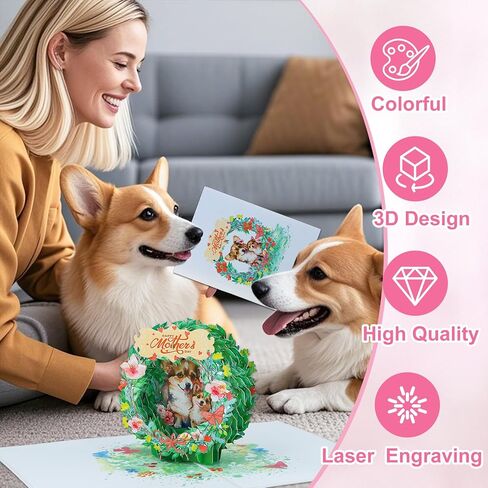 FaCraft 3D Pop Up Mothers Day Card - Happy Mothers Day Flower Pop Up Gift Greeting Card with Envelope with Blank Insert for Best Mom Women Wife Daughter Grandma in Kuwait