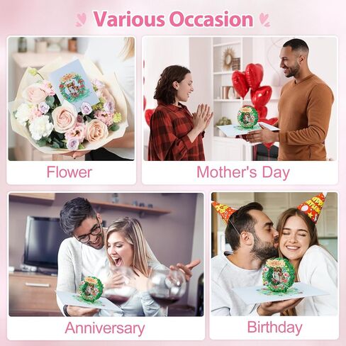 FaCraft 3D Pop Up Mothers Day Card - Happy Mothers Day Flower Pop Up Gift Greeting Card with Envelope with Blank Insert for Best Mom Women Wife Daughter Grandma in Kuwait
