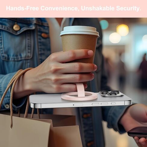 Compatible with Magsafe Phone Grip, Magnetic Silicone Ring Grip for iPhone 16/15/14/13/12 Series, Easy to Install and Remove, Perfect for Daily use and Travel (Pink) in Saudi Arabia