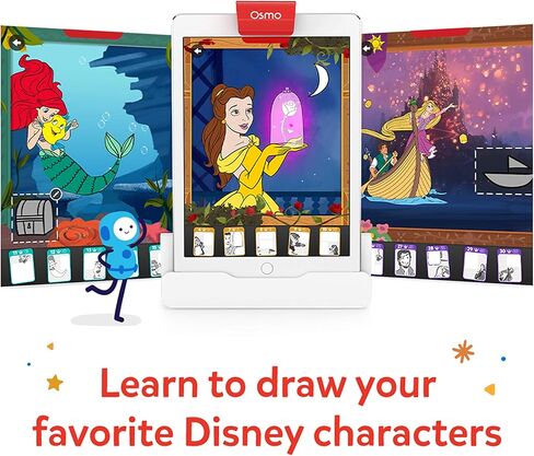 Osmo - Creative Starter Kit & Super Studio Disney Princess for Fire Tablet-Ages 5-12-Creative Drawing, Learn to Draw & Problem Solving/Physics-(Fire Tablet Base Included) 4 Educational Learning Games in Saudi Arabia