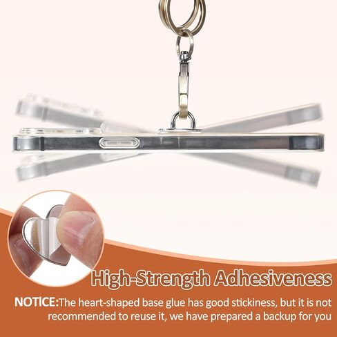Lusofie 12 Pcs Phone Charm Hook Heart Phone Charm Adhesive Phone Finger Grip Loop Stand Metal Phone Charm Holder Cell Phone Finger Ring for DIY Hanging Supplies (Silver,Gold, Rose Gold) in Kuwait