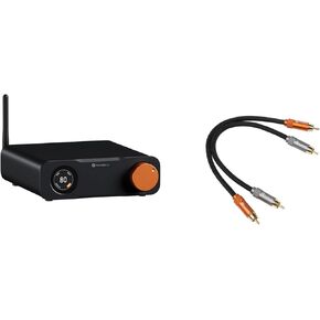Fosi Audio 2RCA to 2RCA Cable 0.9Ft and ZD3 Desktop DAC Preamp, Fully Balanced Digital to Analog Audio Converter with ES9039Q2M for Home Stereo Amplifier