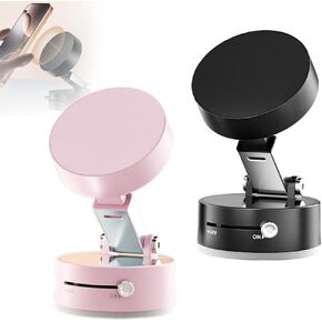 Vacuum Suction Magnetic Phone Holder,Vacuum Magnetic Phone Stand,2025Upgraded Portable Foldable and Retractable Double-Sided Magnetic Phone Holder with All Smartphones(Pink)