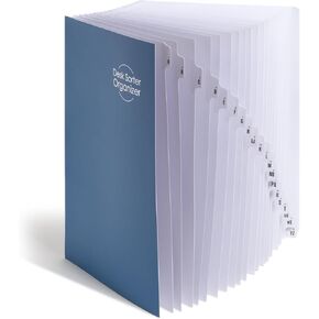 Smead Expandable Office Desk File Sorter, Office Supplies, Alphabetic (A-Z) and Numeric(1-20) Desk Organizer, 20 Indexing Dividers, Laminated Tabs, Legal Size, Blue, Office Desk Accessories (89237)