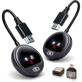 Wireless HDMI Transmitter and Receiver True 4K, LED Display Wireless HDMI Extender 2.4G & 5G Chip for Streaming Smooth Video & Audio from Laptop PC Camera TV Box PS5 to Monitor Projector HDTV -165FT