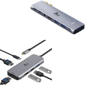 LIONWEI USB C Hub Adapter for MacBook Air/Pro & USB C to Dual Monitors Adapter to Dual 4K HDMI