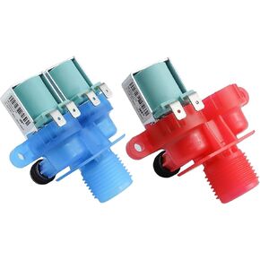 W10240949 Washer Cold Water Inlet Valve W10240948 Washer Hot Water Inlet Valve - Compatible for Whirl-pool May-tag Ken-more washers -Replaces W10921514 W11168740 W10921515