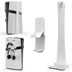 Vilante Wall Mount for All PS5 Models, PS5/PS5 Slim/PS5 Pro Wall Mount Wall Bracket for PS5/PS5 Slim/PS5 Pro Sturdy Mount Wall Holder Bracket for PS5/PS5 Slim/PS5 Pro Accessories (Digital and Disc)