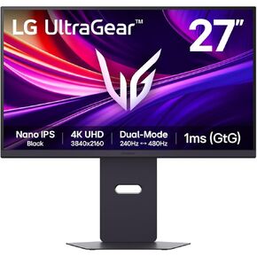 LG 27G850A-B 27-inch Ultragear 4K UHD (3840 x 2160) IPS Gaming Monitor, Dual-Mode 240Hz, 1ms, NVIDIA G-Sync Compatible, AMD FreeSync Premium Pro, VESA DisplayHDR 600, HDMI, DisplayPort 2.1, Black