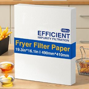 PYY Fryer Filter Paper - 120 Sheets Non-Woven 19.3 x 16.1 Inch Filter Paper Replacement for PYY 18L/38L Fryer Filter Machine, 98.5% Filtration Rate
