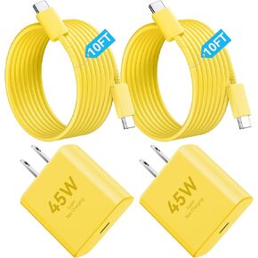 iPhone 16 Pro Max Charger Fast Charging, 45W Super Fast USB C Charger for iPhone 16 15 Pro Max 10ft Type C Cord with Fast Charger Block for iPhone 16/16 Pro/16 Pro Max/16 Plus,iPad, S24/S23