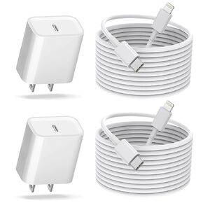 Fast iPhone Charger, [MFi Certified] 2Pack 10FT Extra Long Quick USB C to Lightning Cable Cords + 20W PD USB C Charger Block Fast iPhone Charging Adapter for iPhone 14 Pro Max/Plus/13/12/11/XS/XR/X/SE